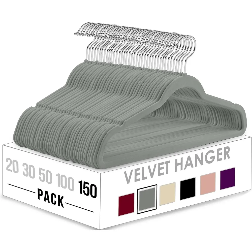 

Non-Slip Clothes Hangers - Grey Hangers - Suit Hangers with 360 Degree Rotatable Hook