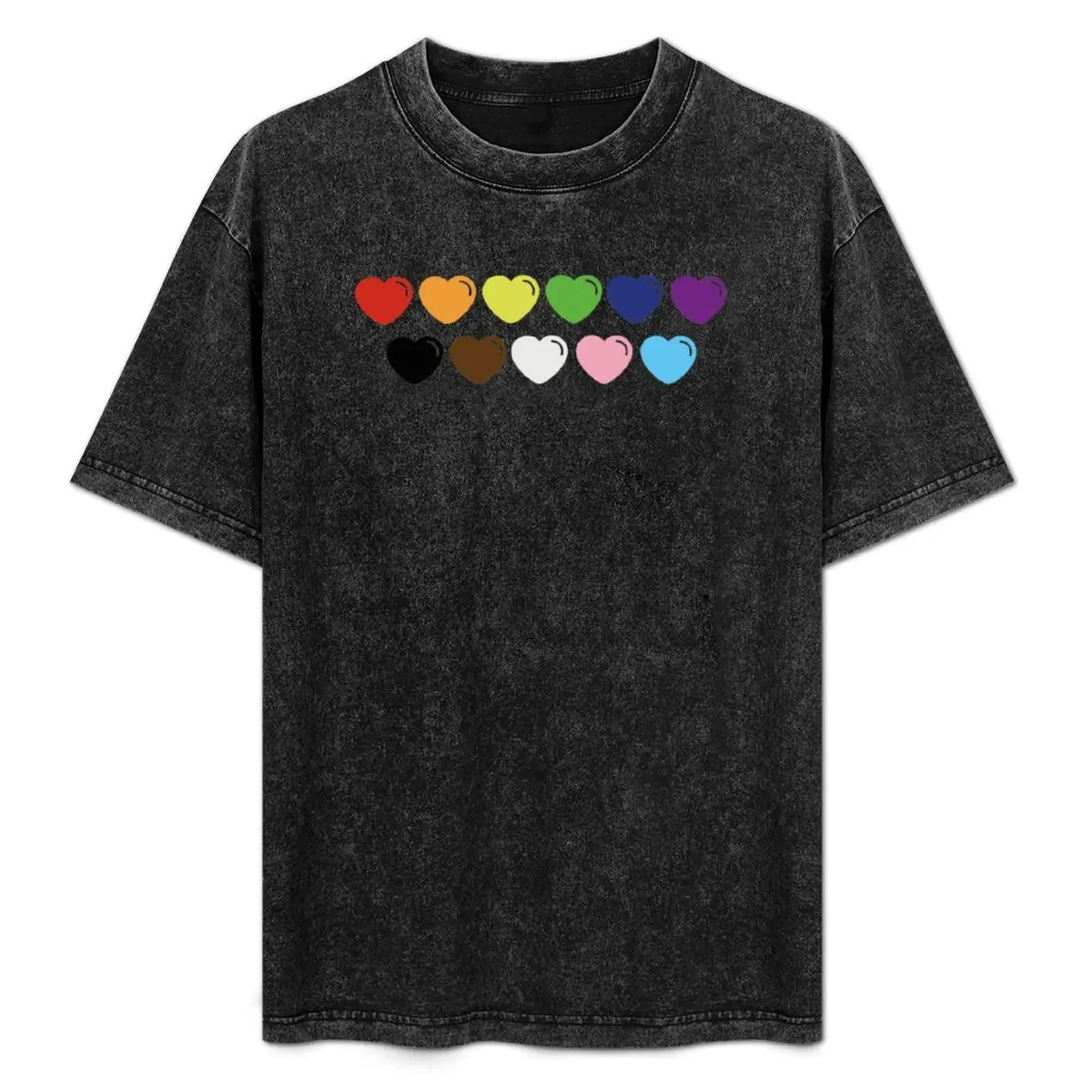 

Progress Pride Heart T-Shirt Athletic Quick Dry T-Shirt for Men