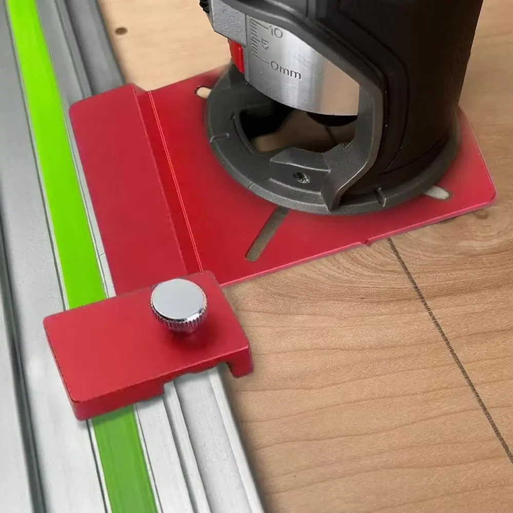 Aluminum Alloy Guide Rail Adapter Straight Line Milling Compact Track Saw Adapter with limiter Edge Milling Adapter