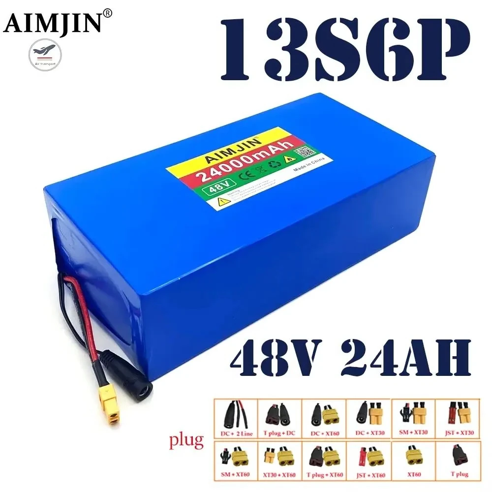 

48V 24Ah 13S6P 500W-1000W battery pack built-in BMS18650 lithium , electric bicycles/wheelchairs, outdoor backup power supply
