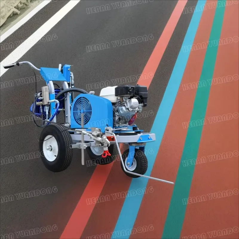 

Double Hand Push Airless Spray Parking Lot Cold Paint Road Line Marking Machine With Low Price