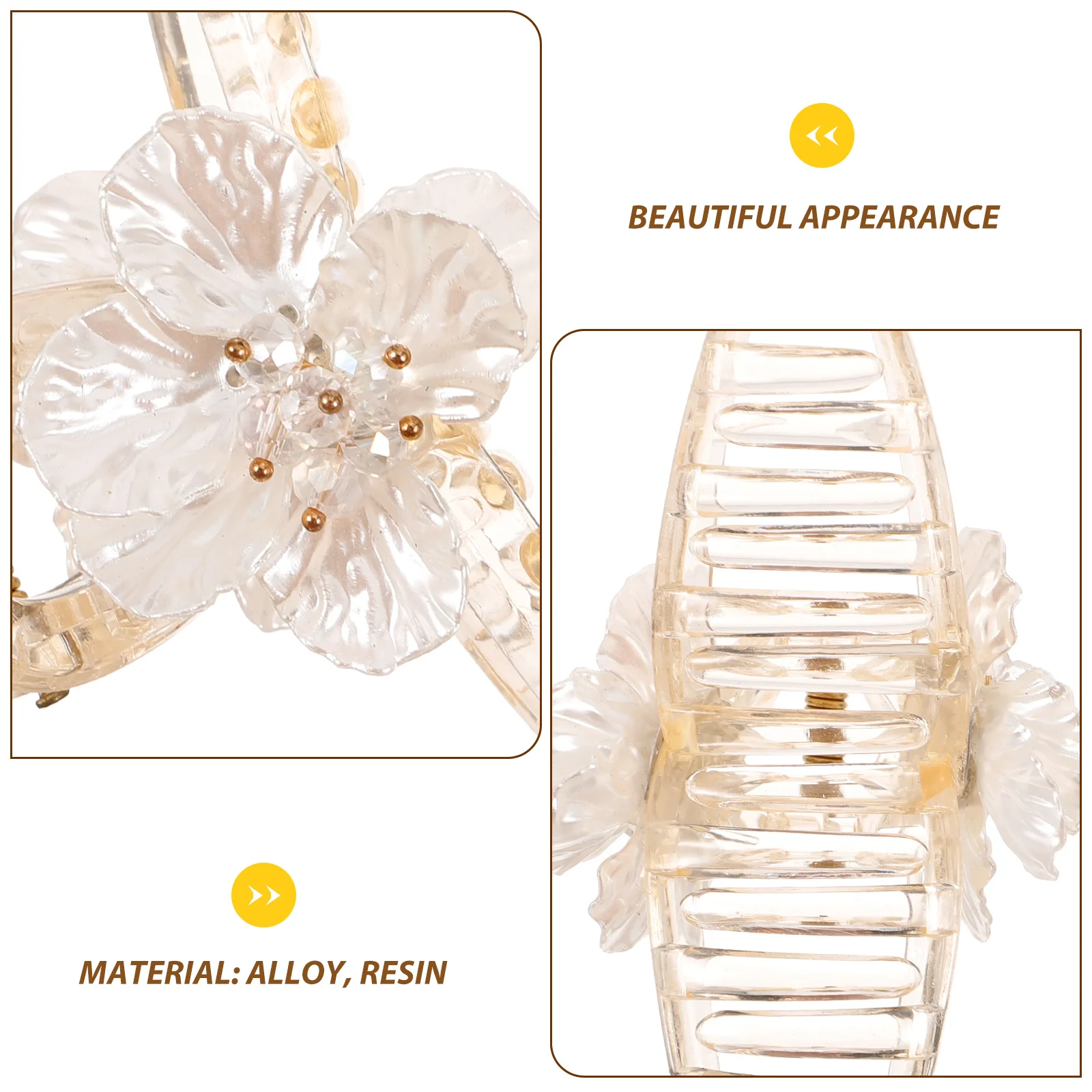 

Crystal Flower Hair Claw Clips Lightweight Durable Shower Hairpins Decorative Hairstyle Accessories Jaw Clips For Female