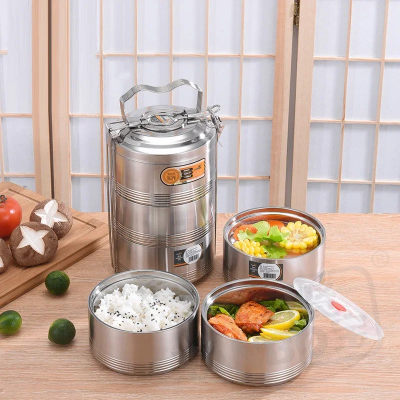 Thick Durable Double Wall Stainless Steel Bento Box Vacuum Thermal Full Leak Proof Food Storage Container Kids School Lunch Box