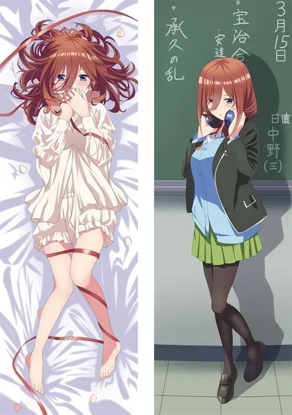 60x180cm Japanese Anime The Quintessential Quintuplets Nakano Miku Dakimakura Body Pillow Case Fullbody Hugging Cushion Cover