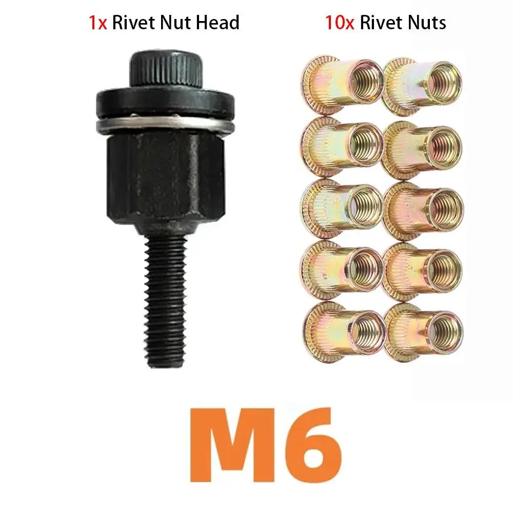 11Pcs/Set Mandrel Staple Hand Rivet Nut M3 M4 M5 M6 M8 M10 For Rivet Nut Torch Manual Riveter Tool Electric Riveting Adapter