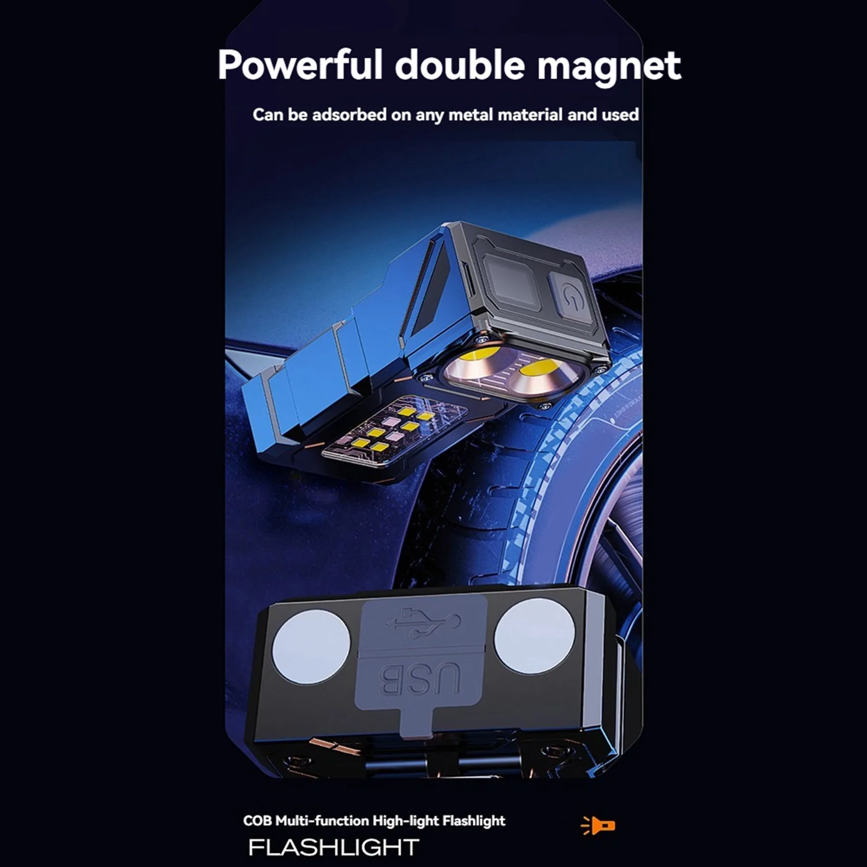 

【БОЛЬШАЯ РАСПРОДАЖА】5X COB перезаряжаемый рабочий фонарь, мини-фонарик для кемпинга, фонарь для бега, фонарь для езды на велосипеде и сигнальный фонарь