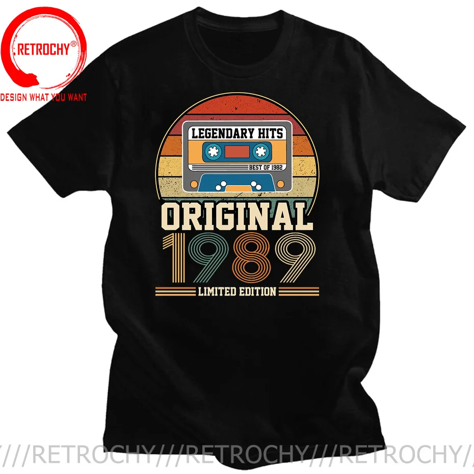 Vintage limitowana edycja Best Of 1989 Cassette T Shirt oryginalne wykonanie w 1989 T-Shirt prezenty urodzinowe Retro urodzony w 1989 T-Shirt