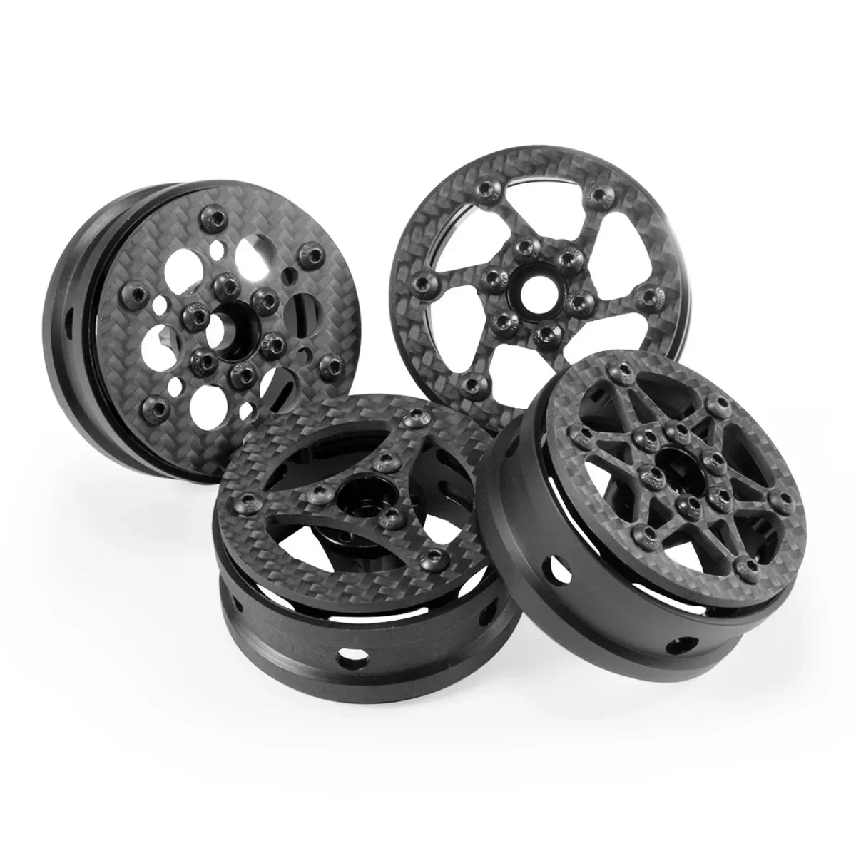 

Колесные диски из 1,9 углеродного волокна для 1/10 RC Rock Crawler Каприз TRX4 SCX10 86100 Gmade R1 TF2 Element Enduro CC01 TF2 D90 YK4102 DIY