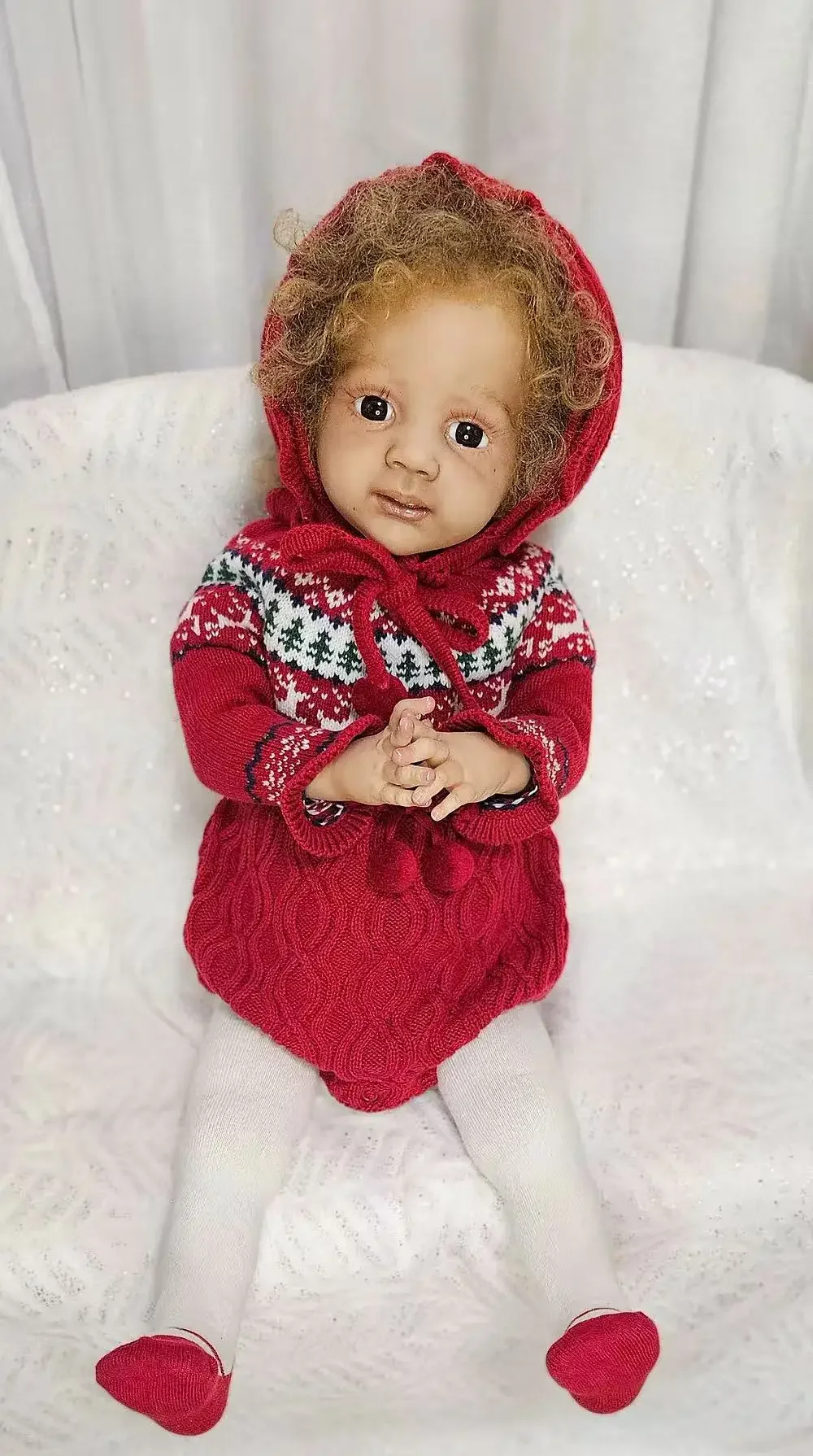EGO Fornecimento limitado personalizado 25 polegadas Reborn Baby Fritzi com cabelo enraizado à mão já acabado boneca presente de Natal