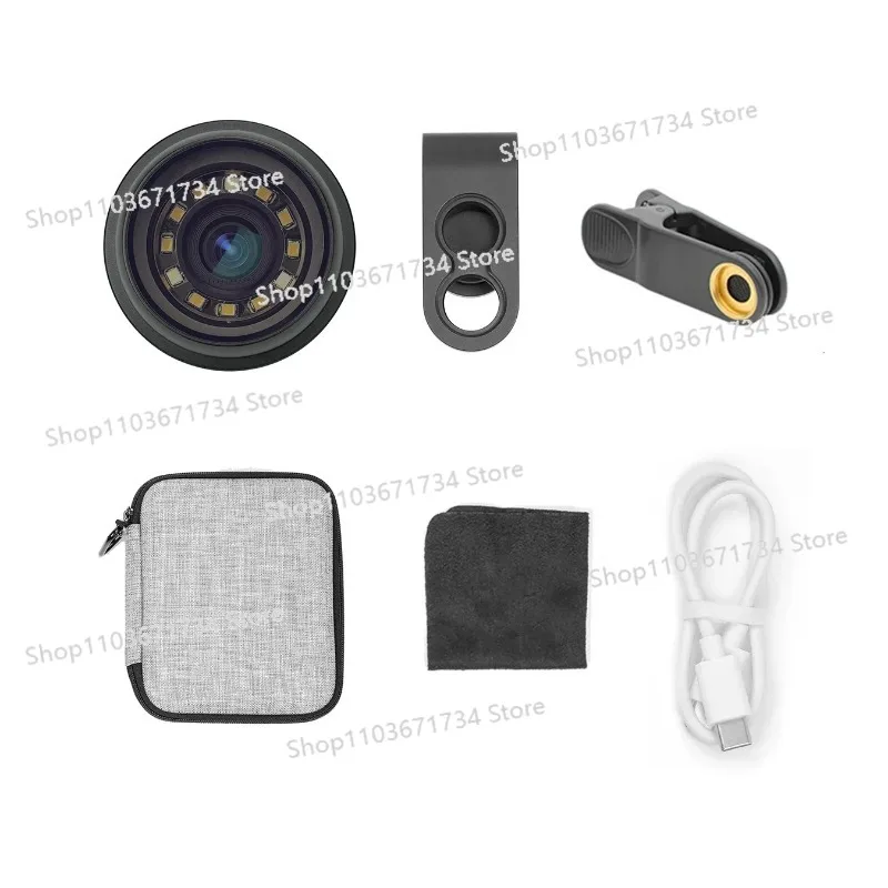 Polarized Optical 10X Skin Magnifier Smartphone Dermatoscope DE-400 Pocket Round Dermoscopy for Home Use