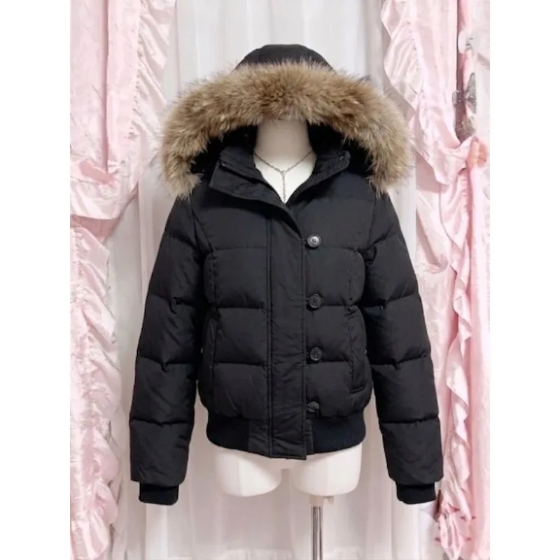 Japanese Harajuku Women Coat Vintage Faux Fur Collar Long Sleeve Solid Color American Retro Casual Streetwear Jacket Atutmn