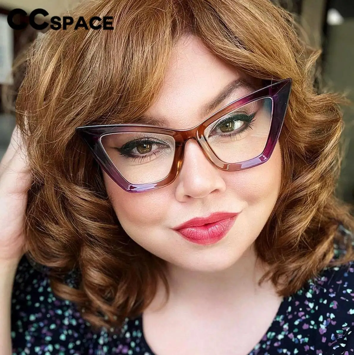 56294 Oversized Cat Eye Plastic Spectacle Quadro Anti-Blue Computer Eyewear Quadro para Mulheres Grade Glasse Óculos