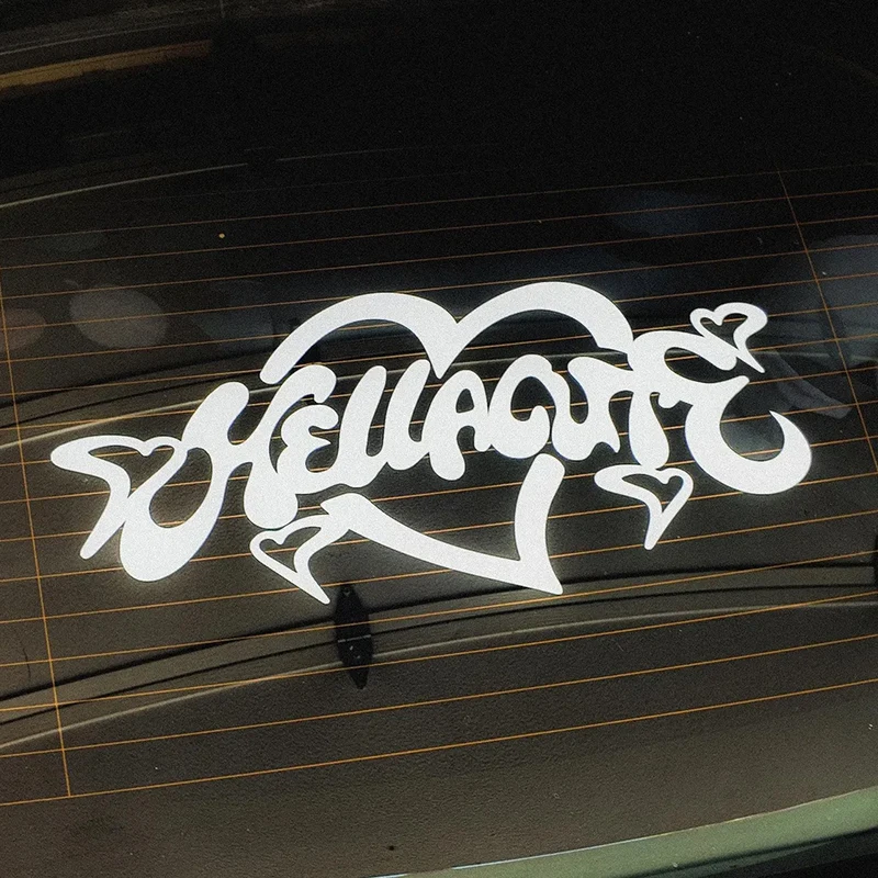 JDM Car Sticker Hellacute for Rear Windshield Window Banner Sticker Decoration Exterior Accessories PVC Waterproof Vinyl Decal