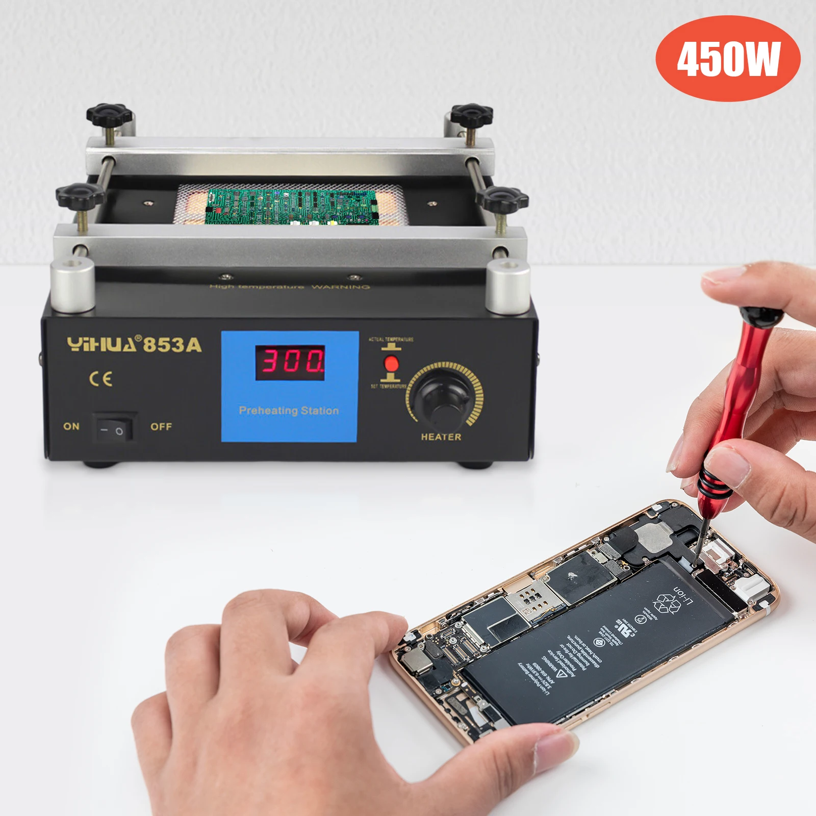 YIHUA 853A Infrared Preheating Table Digital Rework Station BGA Preheating Motherboard Soldering Station