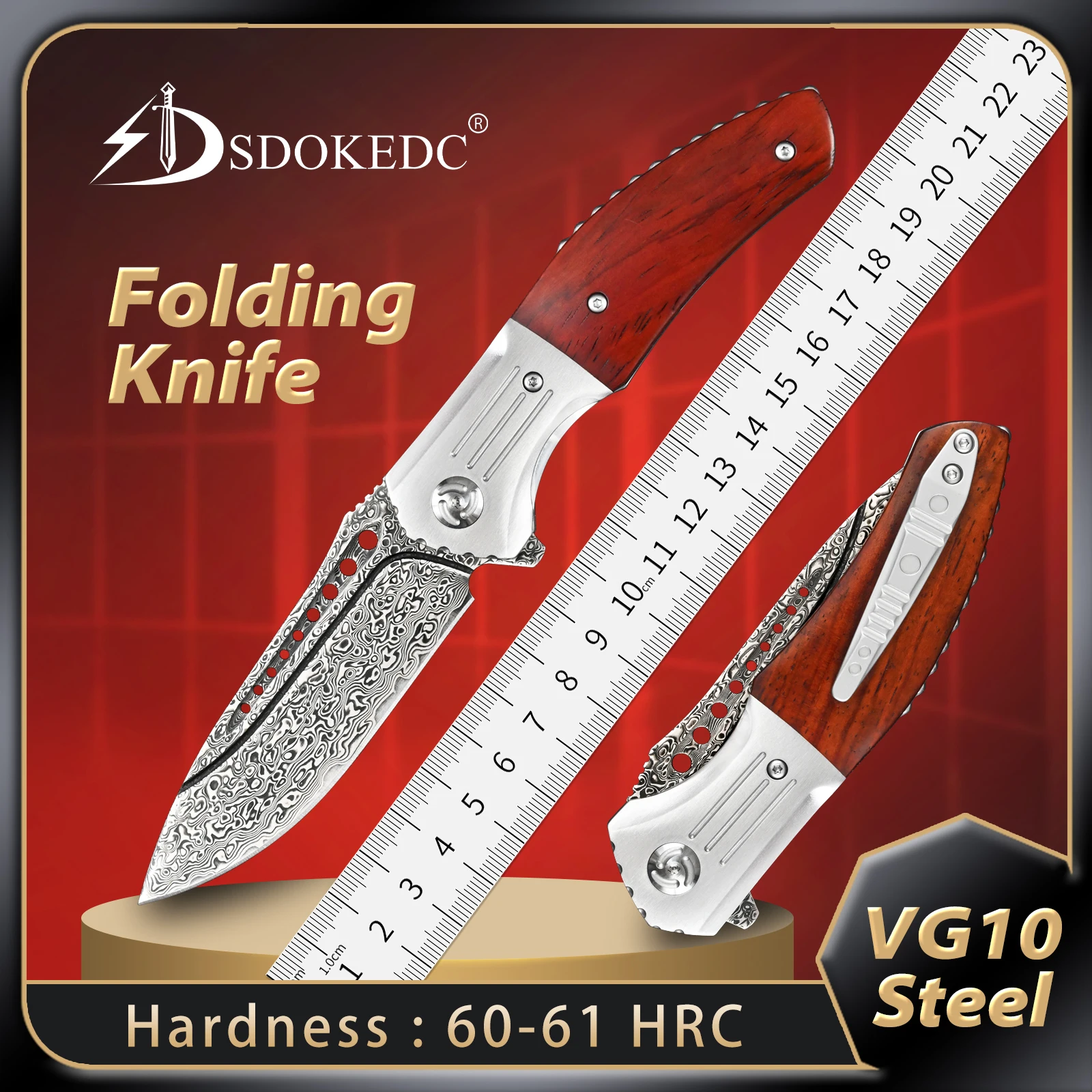 

SDOKEDC Edc Folding Knife Outdoor Camping Hiking Backpacking Survival Pocket Mens Gift Easy Portability