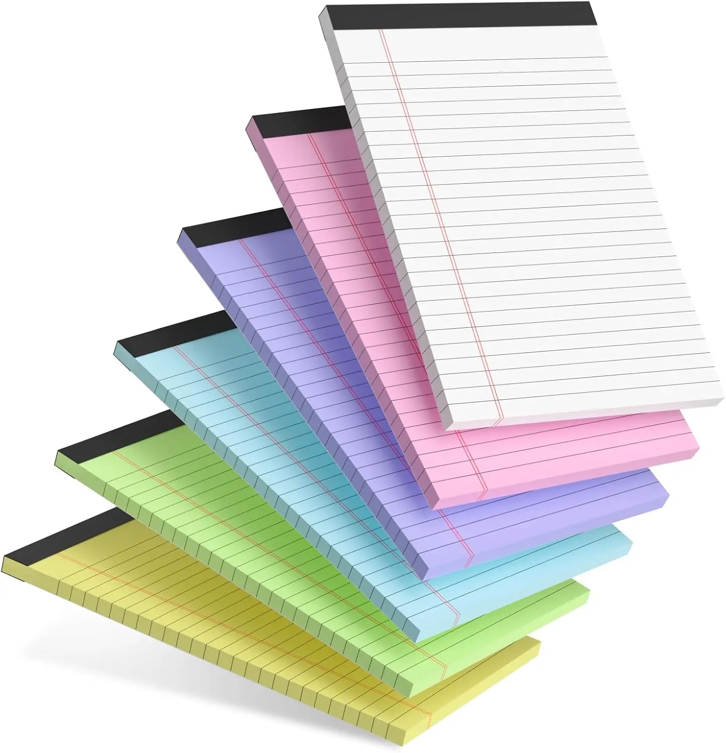 

6pcs Small Note Pads 5x8 Notebook Colored Legal Pads College Ruled Notepad with Perforated Pages for Writing and Note Taking