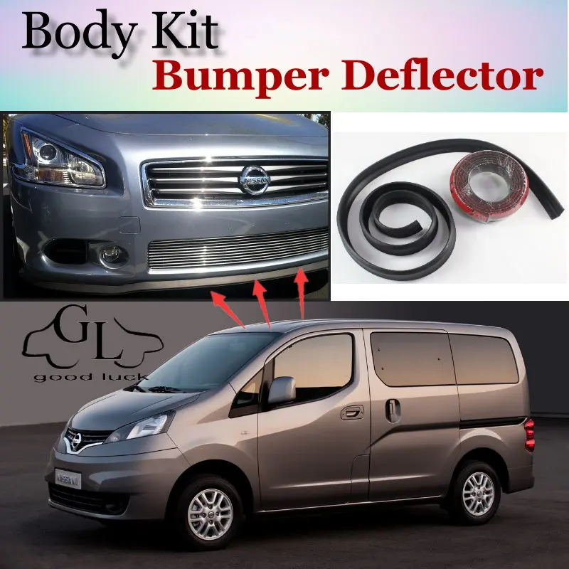 Boqueron Bumper Lip Deflector Lips For Nissan Evalia NV200 Vanette For Chevrolet City Express Front Spoiler Skirt Body Kit Strip