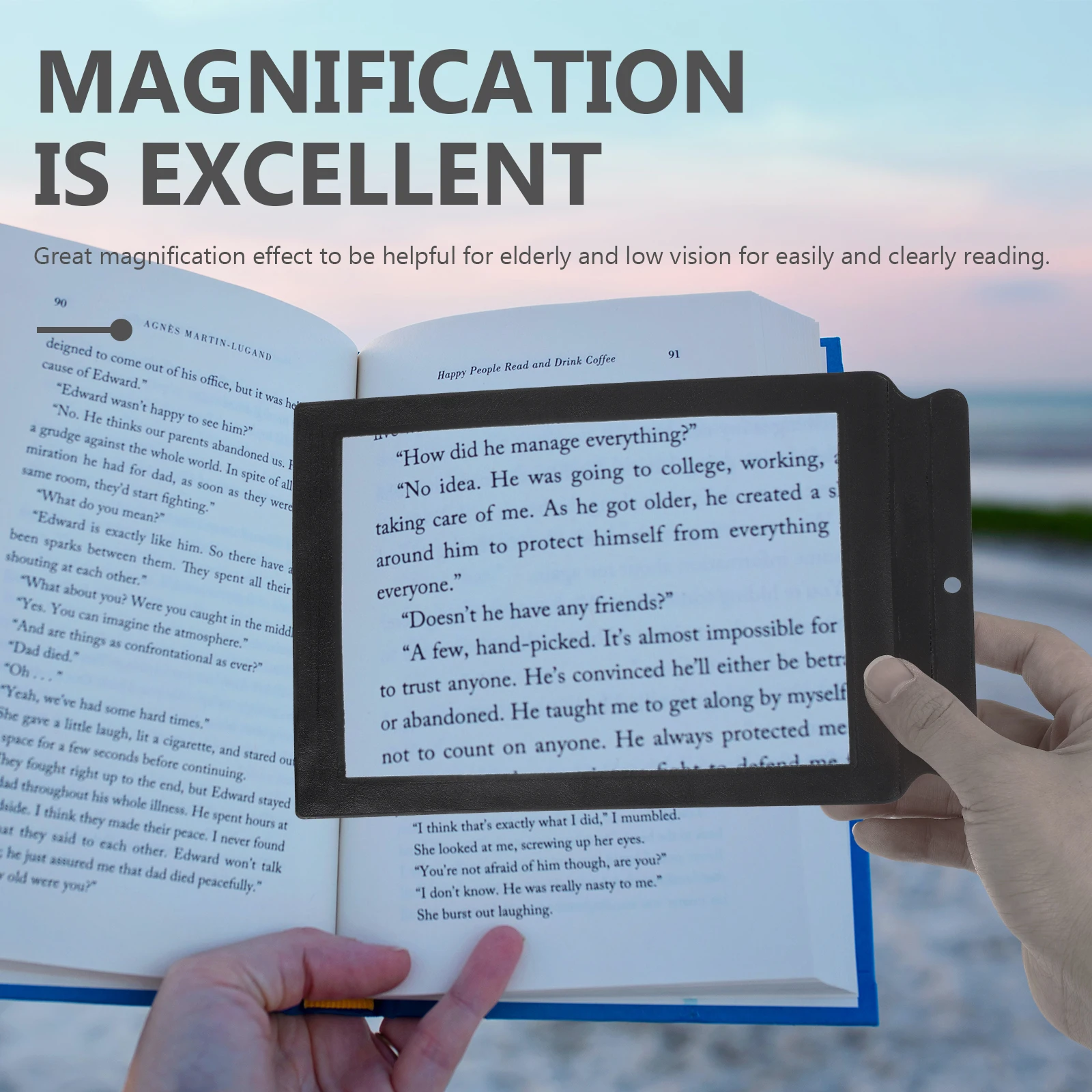 

Ultra-Thin Handheld Magnifying Glass with Professional Light for Reading Newspapers Books Magazines Clear Vision for Elderly