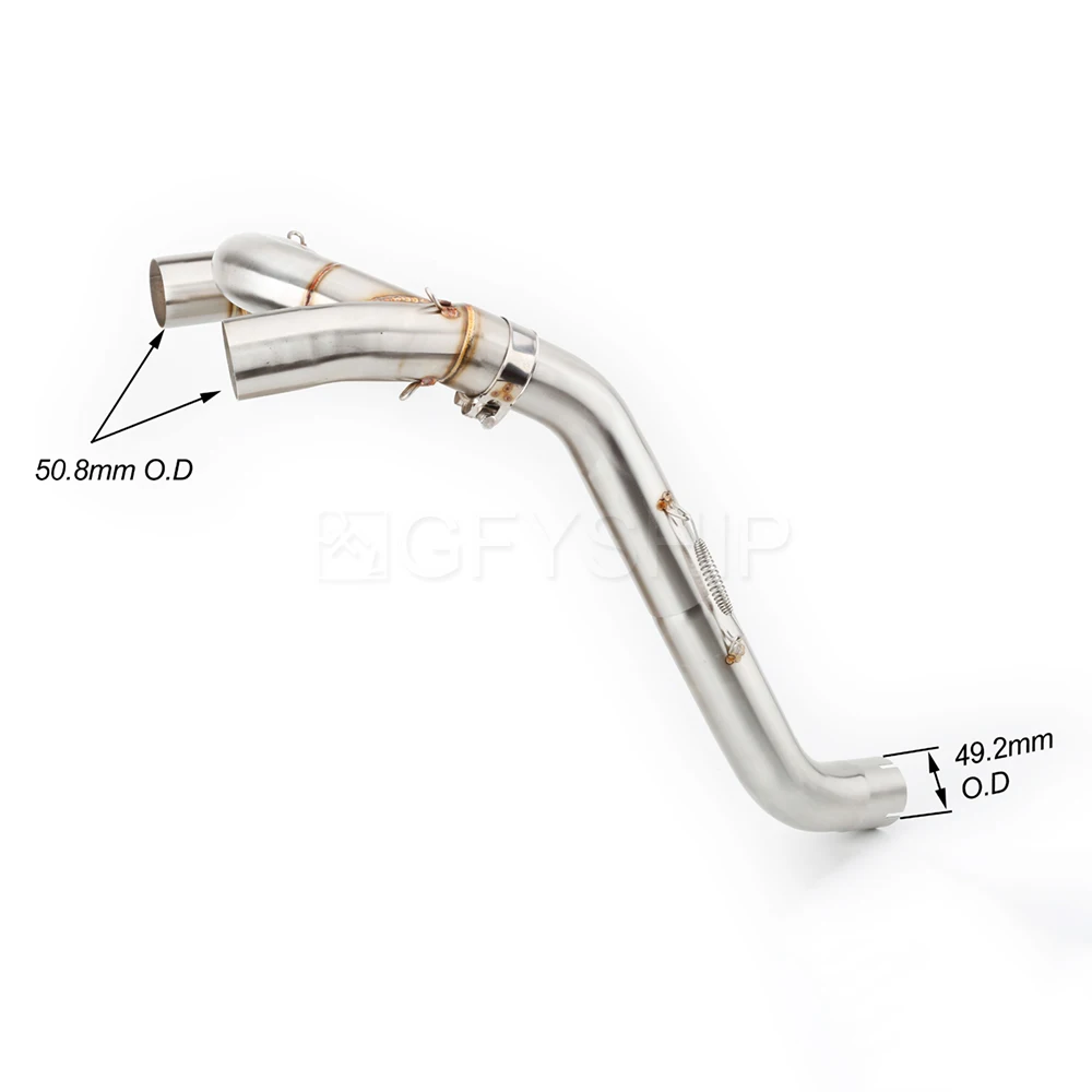 For Honda VFR 800 2002  to 2013 VFR800 VTEC RC46 / ABS Escape Slip-on Motorcycle Exhaust Muffler Mid Link Pipe 51MM