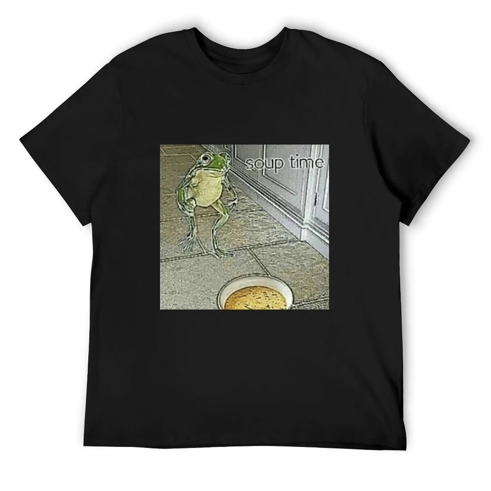 Soup Time Frog Meme T-Shirt anime figures basketball graphic tees vintage t shirt men