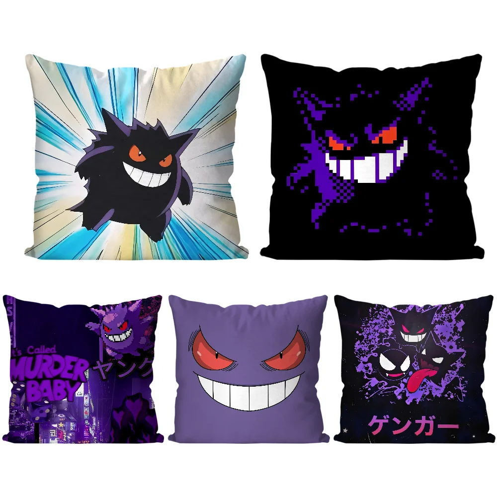 G-ganger P-pokemon-n Pillow Case Cartoon Sofa Decorative Home Double-sided Printing Short Plush Cute Cushion Cover