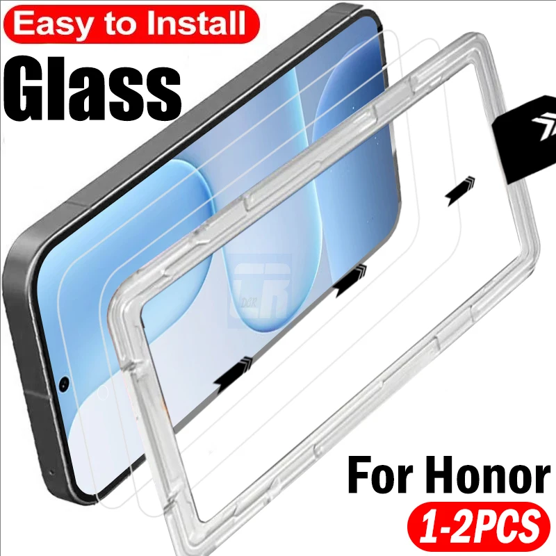

1-2 шт. комплект для легкой установки без пыли, закаленное стекло для Honor 500 Pro, Win RT Power 2, Magic 8 Lite, защитная пленка для экрана