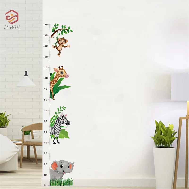 Cartoon Height Measure Wall Sticker For Kids Rooms Child Growth Ruler Stickers Gauge Growth Chart School Decals Nursery Bedroom