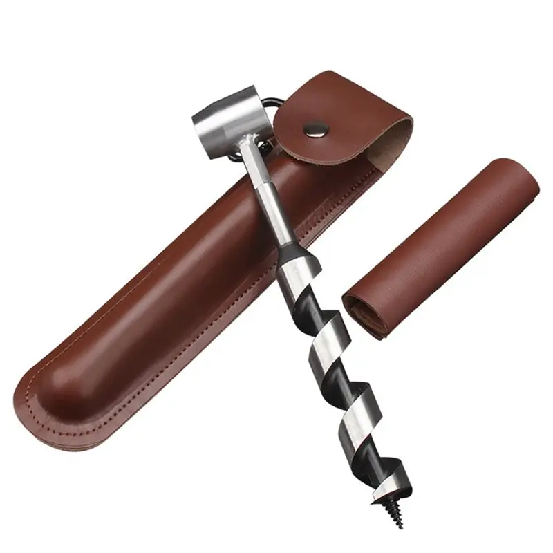 

Fresh Enhanced Tools 10'' Hand Auger Wood Drill, Settlers Wrench For Efficient Drilling Outdoor Survival Gear