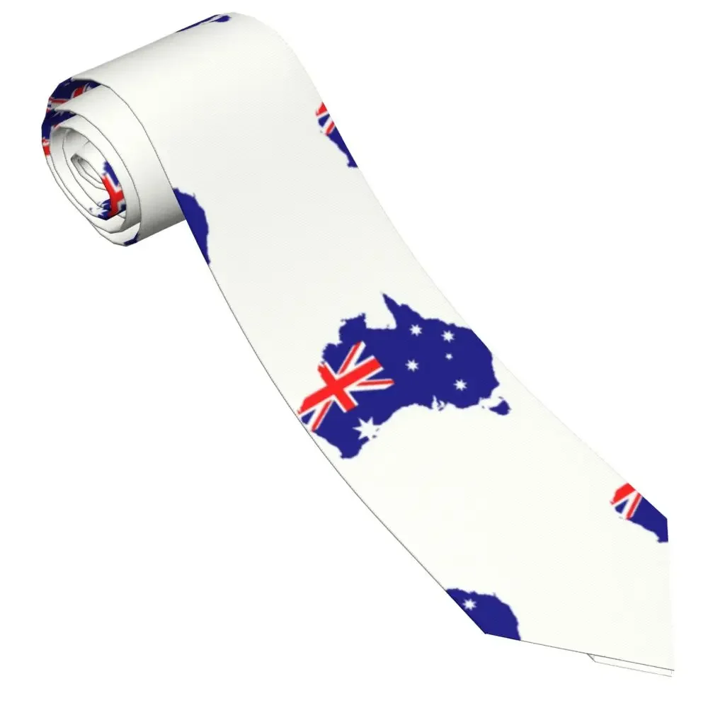 Fashion Australia Flag Map Neck Ties for Business Custom Men Australian Patriotic Necktie