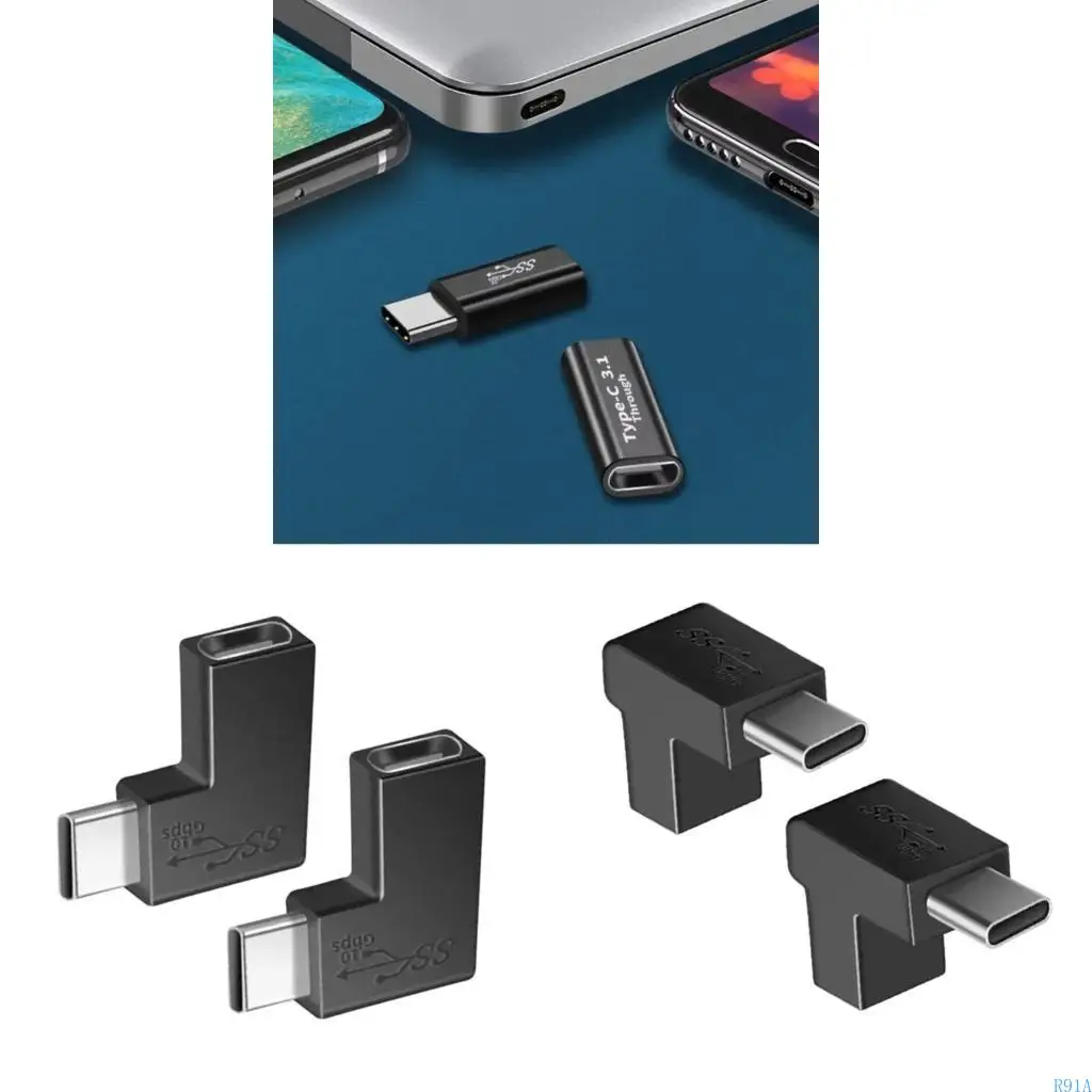 r91a-type-c-Женский-до-мужчин-Адаптер-Локоть-Прямые-разъемы-для-быстрой-передачи-данных