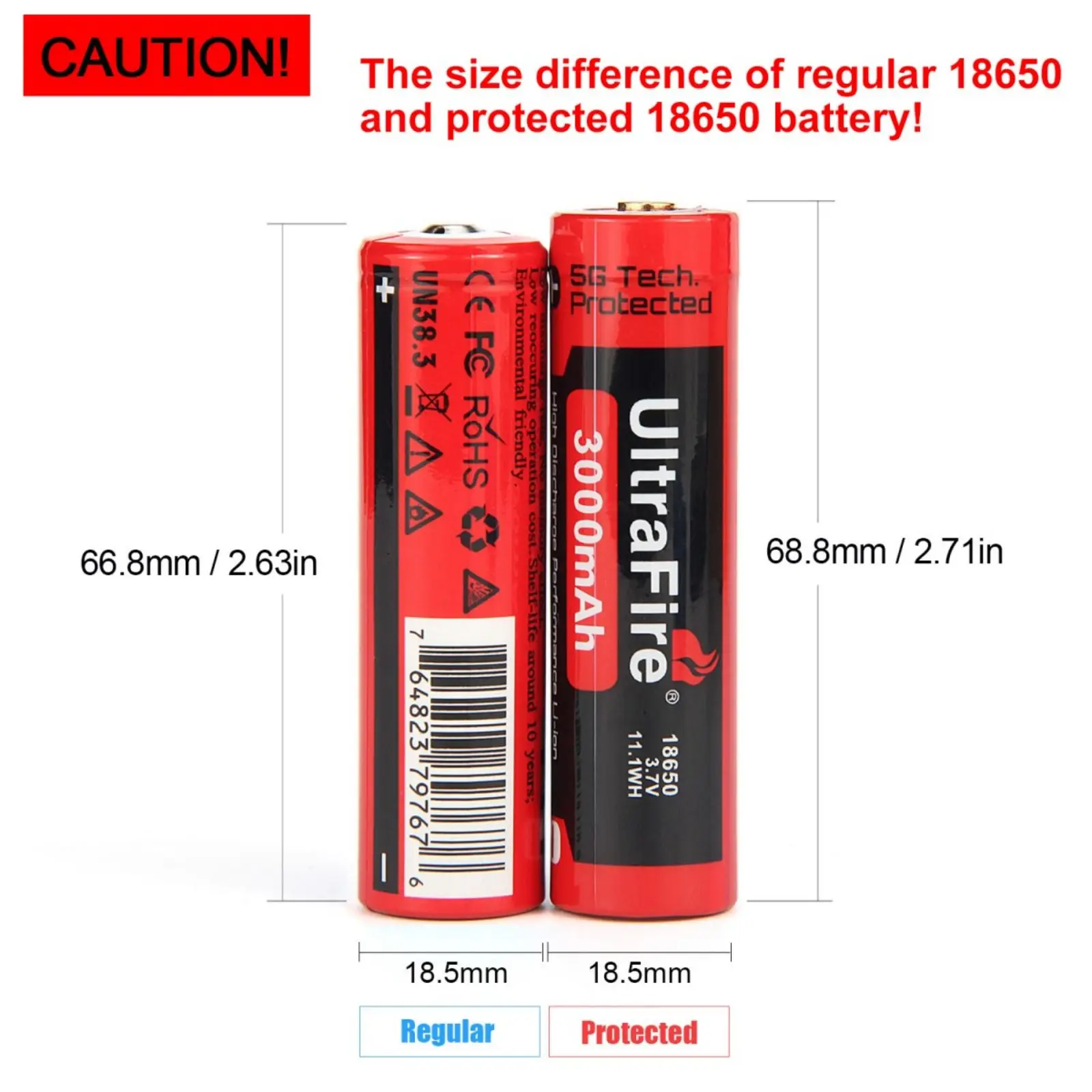 UltraFire 18650 Rechargeable Battery 3.7V Real Capacity 2600mAh Li-ion batterie for Flashlight Headlamp Toy with WF-139 Charger