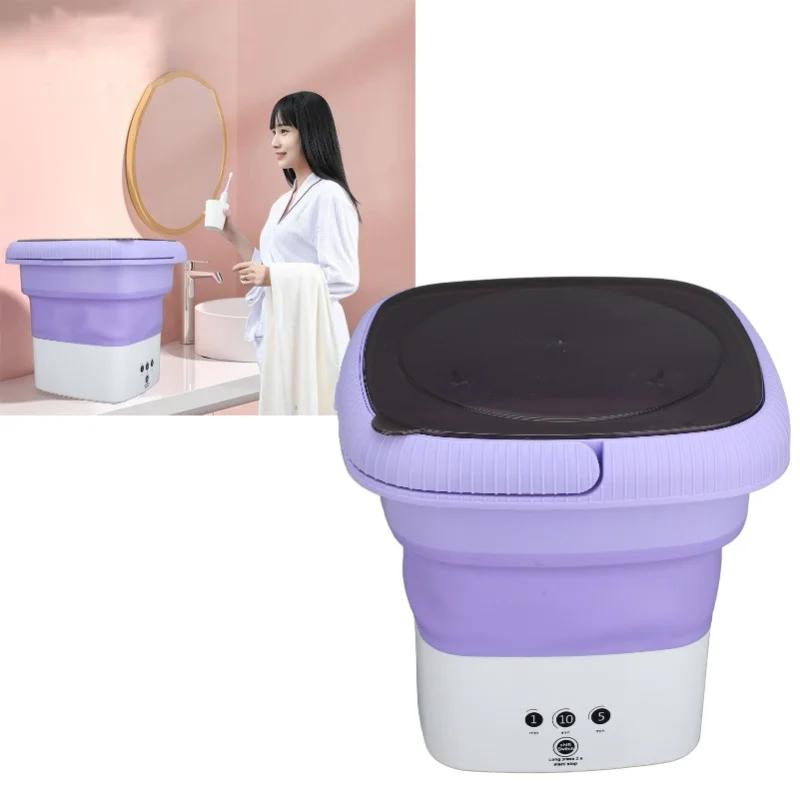 Portable Washing Machine Mini Foldable Washer 6.5L Deep Cleaning Of Underwear Small Clothes Socks For Apartment Dormitory