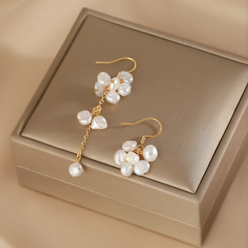 

Lii Ji 14K Gold filled Baroque Pearl Dangle Drop Earrings Unique Trendy Women Earrings