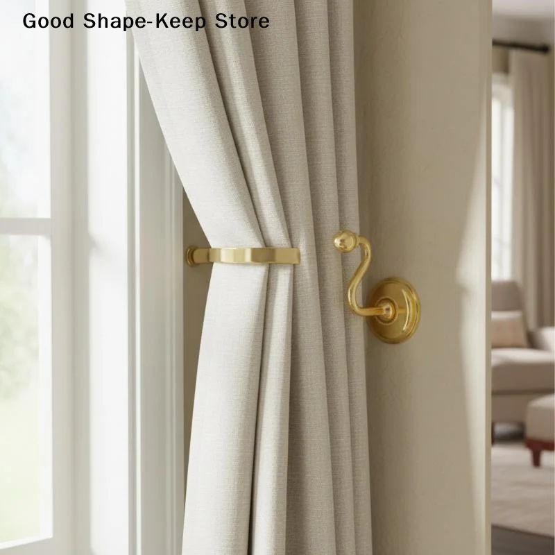 2PCS Zinc Alloy Curtain Holdbacks Metal Wall Tie Back Hooks Durable Hanger Holder for Window Living Room Bedroom Easy Install