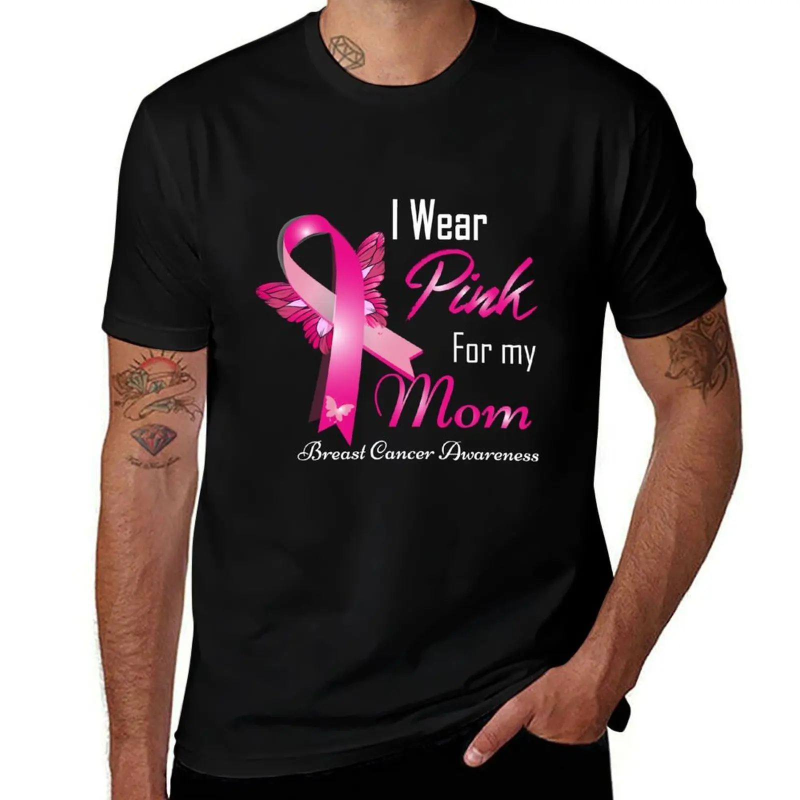 

I Wear Pink For My Mom Breast Cancer Awareness T-Shirt g man t shirts for men t shirt man casual T-shirt