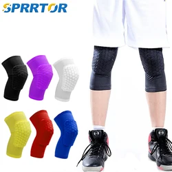 1Pair Honeycomb Basketball Knee Pads Short Design Compression Leg Sleeves Kneepad Volleyball Protector Brace Support