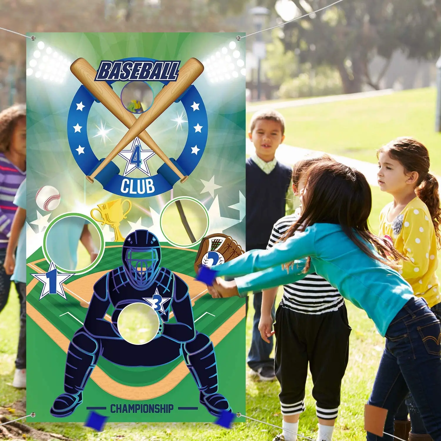 Baseball Toss gry wewnątrz i na zewnątrz worek fasoli Toss gra Sport impreza tematyczna materiały dekoracyjne Banner