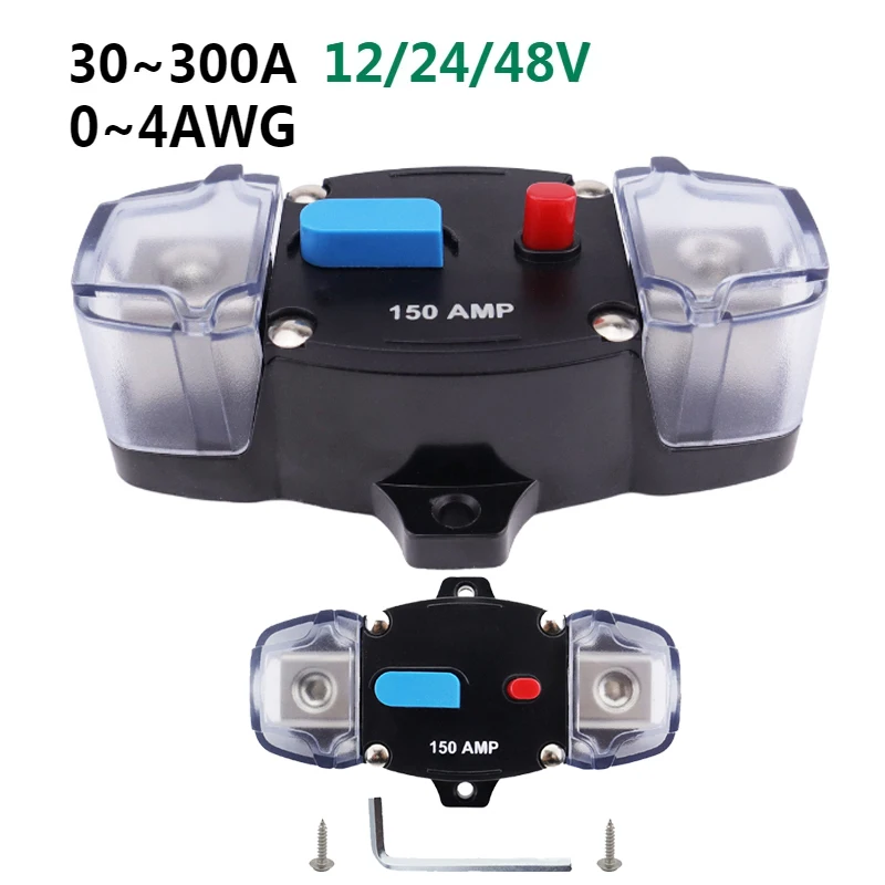 

12-48 В постоянного тока, переключатель предохранителя, держатель предохранителя, защита от перегрузки, стерео 30A-300A, клеммный автоматический выключатель для морской лодки, автофургона