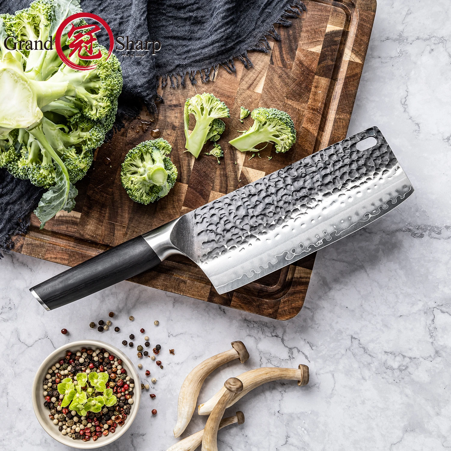Cuchillo de carnicero Grandsharp Japón Hitachi SLD 3 capas de acero (SKD11) cuchillo de cocina afilado para el restaurante del Chef cocina casera