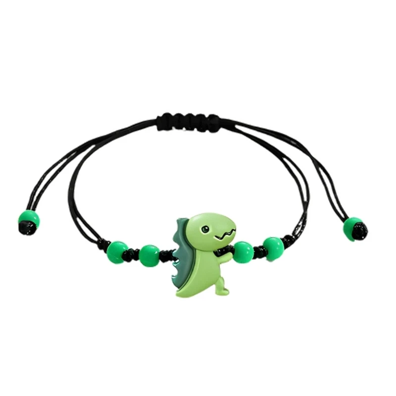  Colorful Dinosaur Themed Hand Woven Adjustable Bracelet Includes Gift Card