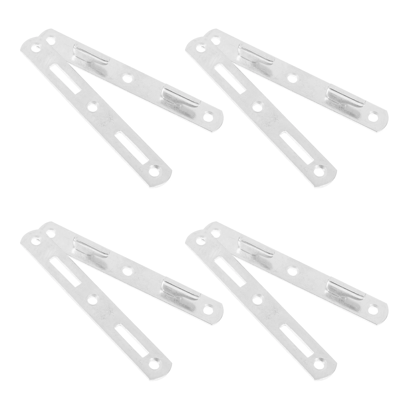 

4pcs Bed Rail Bracket Heavy Duty Metal Hardware Fastener Bed Frame Connector Headboard Footboard Hook Fittings Iron Lightweight