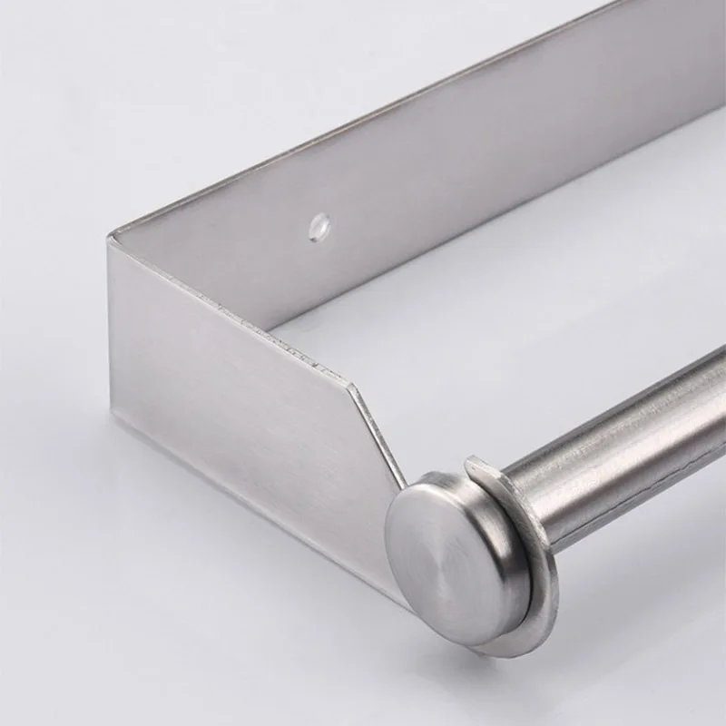 Stainless Steel Kitchen Paper Towel Holder No Punching Paper Roll Holder Cling Film Hanger Storage Rack - view 5