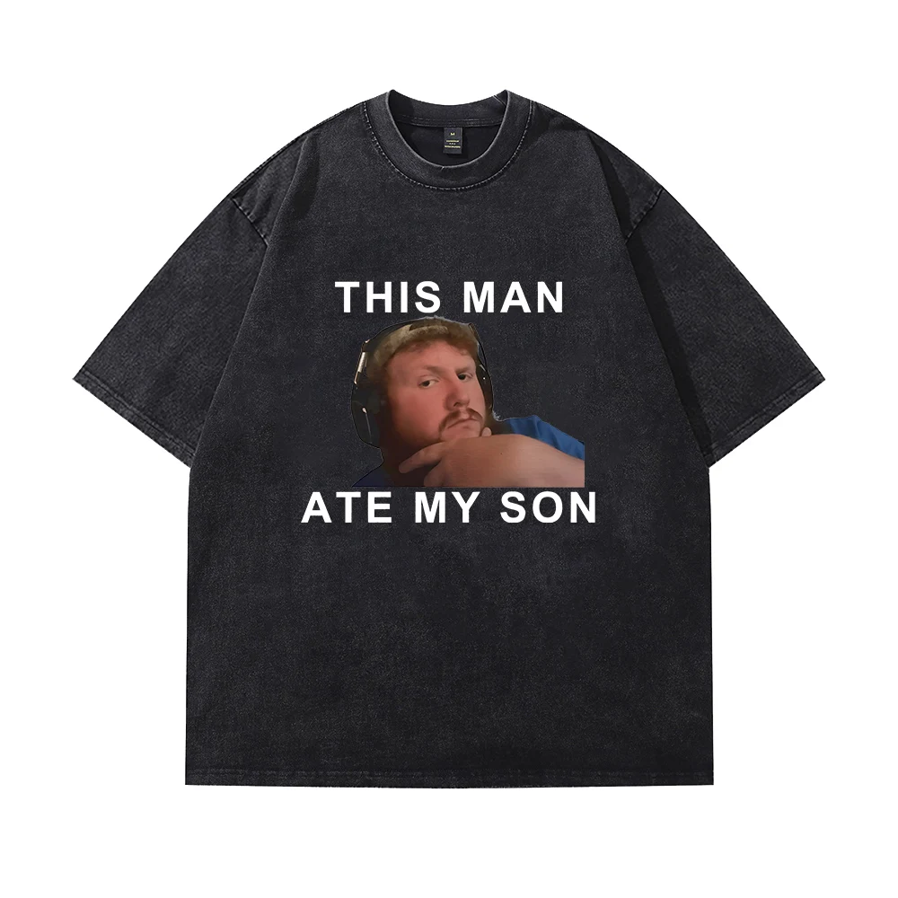 Caseoh This Man Ate My Son Tee Unisex Cotton T-shirt Crewneck Short Sleeve Tops