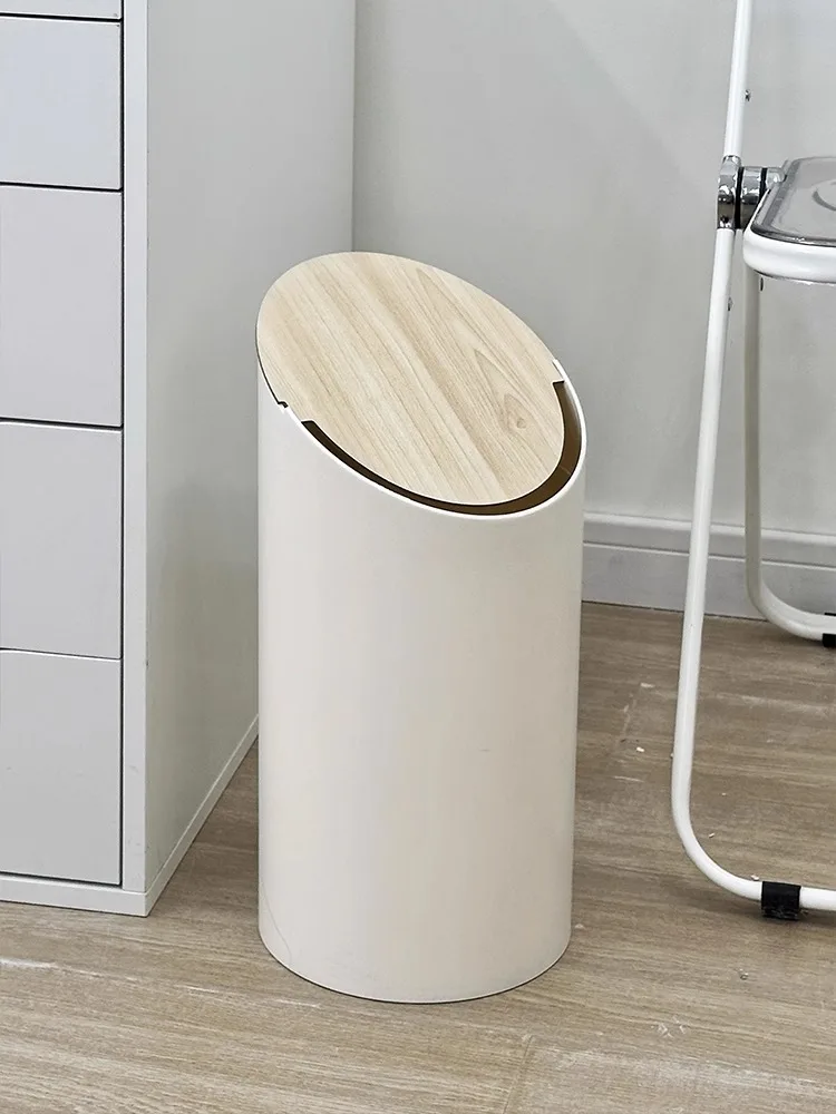 

Trash can household 2025 new living room kitchen special large capacity with cover high value bathroom toilet waste basket