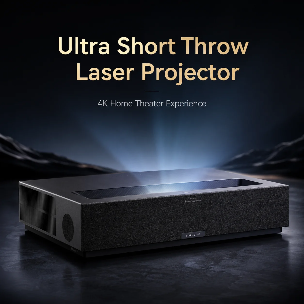 Formovie Theater 4K Laserprojektor 1800 ISO Lumen, Ultra-Kurzdistanz 0,233:1, ALPD 4.0 RGB+, Android TV 11.0, MT9669, 2GB+32GB, Elektrischer Fokus, 8-Punkt-Trapezkorrektur, Heimkino