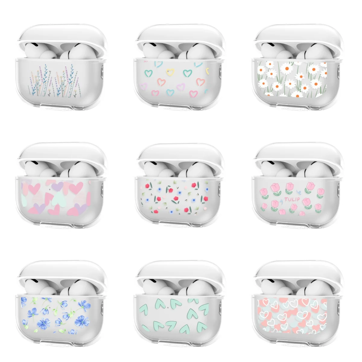 

White Flower Pattern Earphone Case for Apple Airpods 1 2 3 Case Wireless Headphones Silicone Cover for Airpods Pro 2 Soft Bumper