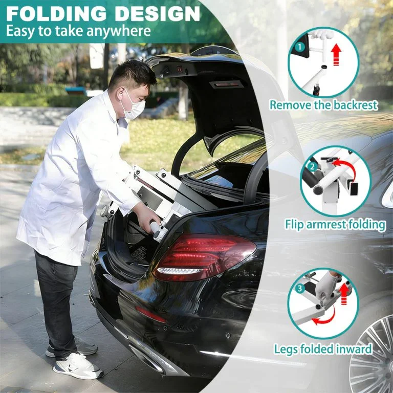 AIROW Easy Mobility Transport Wheelchair Car Lifts  Foldable Transfer Patient Chair with Durable Sling to Vehicle