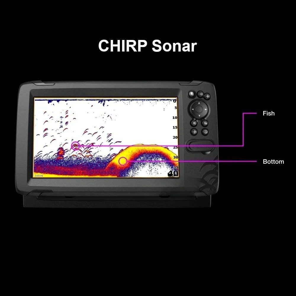 Localizadores de peixes de 5", 7" e 9" com transdutores