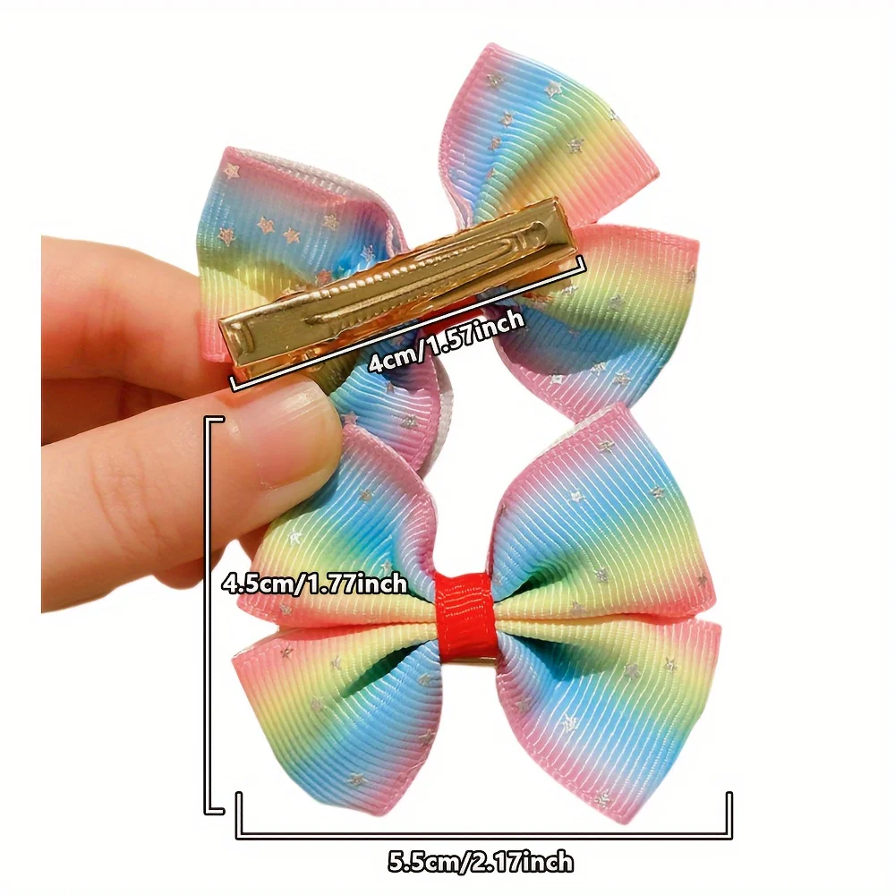 กิ๊บติดผมโบว์สีสันสดใส 12 ชิ้นเหมาะสําหรับของขวัญเด็กผู้หญิง