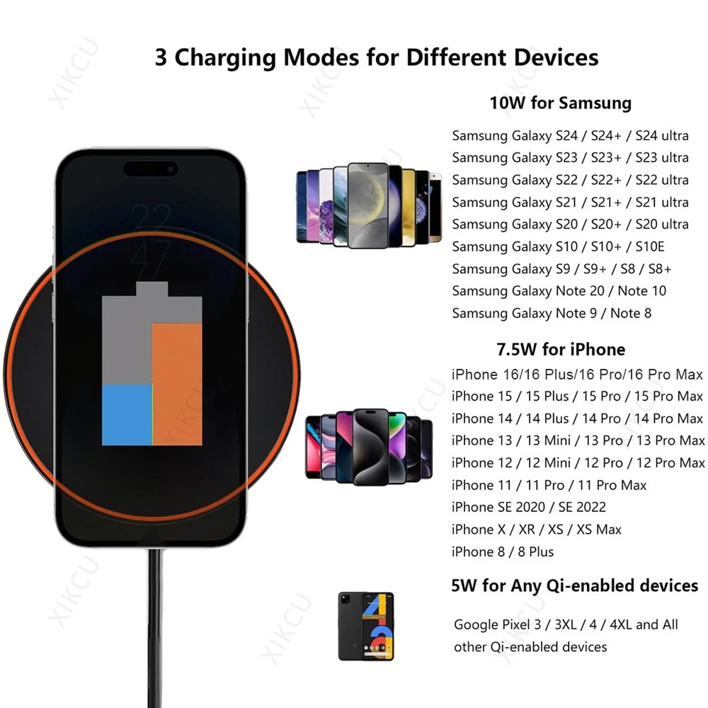 Desktop LED Wireless Charger Pad Phone Holder For iPhone 17 16 15 14 13 Pro Max Samsung Xiaomi Induction Fast Charging Stand